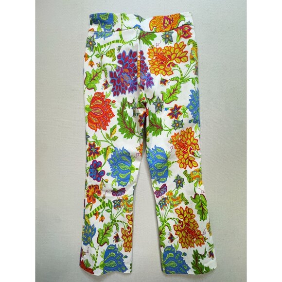 NWT Tahari Womens Floral Cropped Flare Pants Size XS Multicolor Stretch Boho - Picture 10 of 13